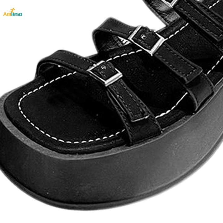 Women's%20Platform%20Sandals,%20Slip%20on%20Flat%20Sandal,%20Slip%20on%20Slippers%20Lightweight%20Open%20Toe%20Slide%20Sandals%20Adjustable%20Buckle%20for%20Pool,%20Traveling,%20Street%20,%2039%20-%20Image%205
