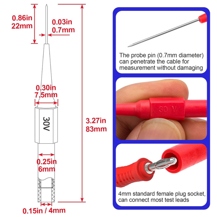 Spreeshop%2010%20Pcs%20Probe%20Pins,%20Stainless%20Steel%20Insulation%20Non-Destructive%20Pin,%200.7%20mm%20Wire%20Piercing%20Probe%20Pin,Multimeter%20Probes%20-%20Image%202