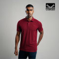Moose Minimalist Textured Polo T- Shirts. 