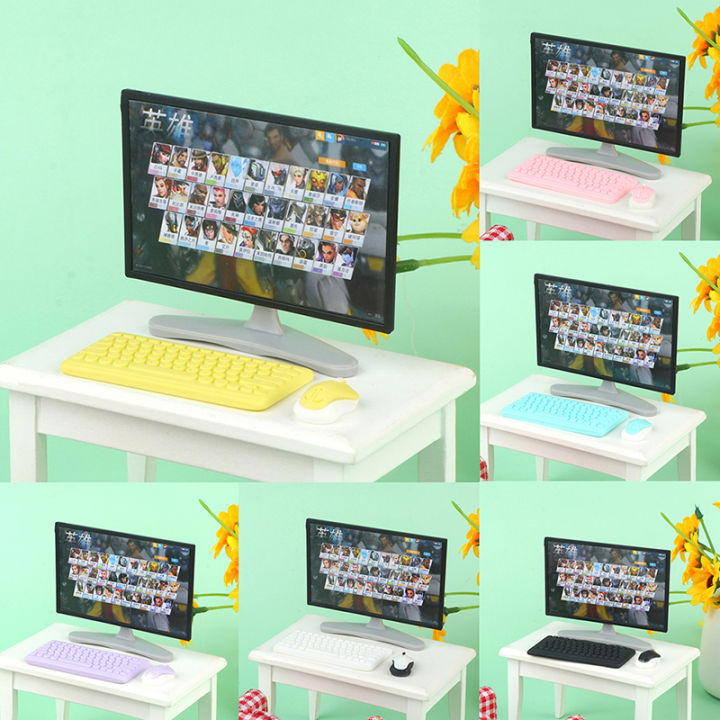 3Pcs/Set%201:12%20Dollhouse%20Miniature%20Desktop%20Computer%20Keyboard%20Mouse%20TV%20Model%20Home%20Decor%20Toy%20Doll%20House%20Accessories%20MJK%20-%20Image%205