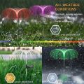 Ground Lighting 1-pieces Solar Fiber Optic Jellyfish Lamp Double Layer Jellyfish Lamp Garden Decoration Lamp. 