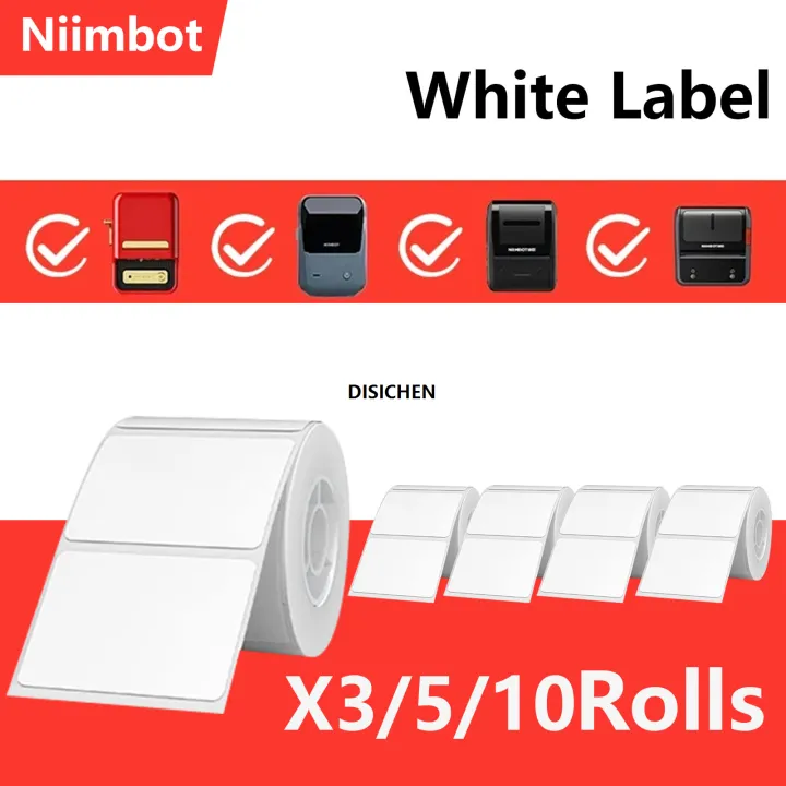 Niimbot Paper DISICHEN Niimbot Thermal Label Paper Sticker Roll White Self-adhesive ...