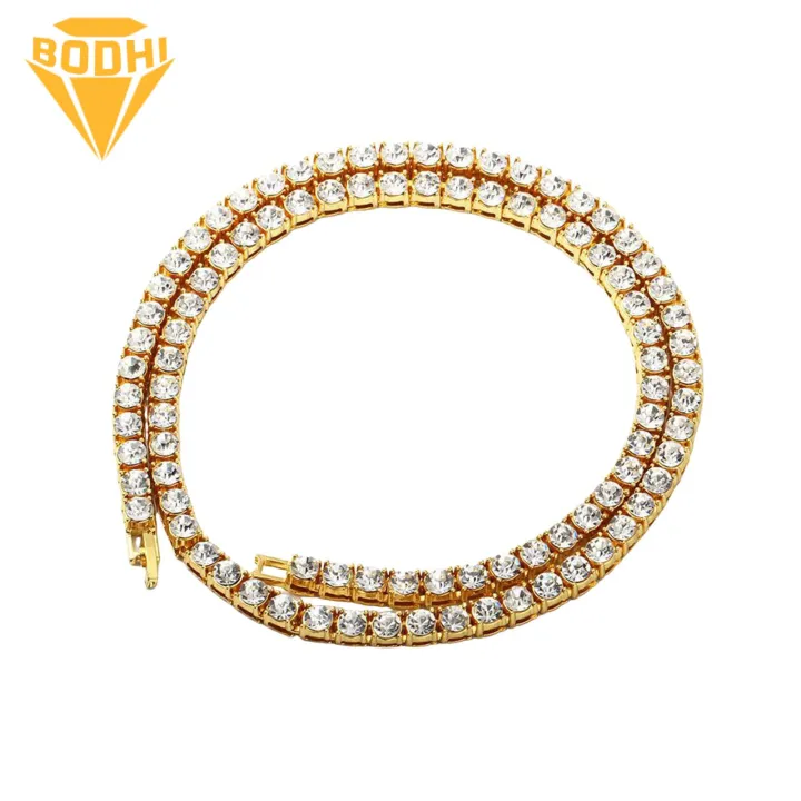 Men Hip-hop Necklace Men's Hip Hop Rhinestone Choker Necklace Stylish Cuban Neck Decoration Jewelry for Fashionistas Alloy Necklace