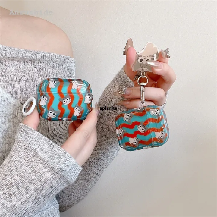 Anrushide%20Japanese%20and%20Korean%20vertical%20stripe%20full%20screen%20kitten%20suitable%20for%20Fashion%20Airpods4/3%20headphone%20protective%20case%20for%20pro2%202nd%20and%203rd%20ge%20-%20Image%202