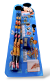 All-In-One Princess Mickey Mouse Cars Pencil Set (Two Pencils, Eraser, Sharpener). 