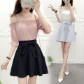 Jianlou-Women's Chiffon Shirt Summer Skirt Short Skirt Autumn and Winter Korean Style Loose Bottoming Top Quality Assurance. 