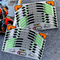 【Miga Plaza】8PCS/16PCS 12" 13" 14" Motorcycle Wheel Tire Stickers Reflective Rim Stripe Decasl Motorbike Racing Hub Tape Universal For Honda Yamha Kawasaki KTM. 