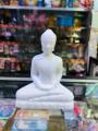 Elegant White Buddha Statue – Peaceful Sitting Pose for Home, Office & Car Dashboard. 