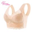 Muses Mall Supportive Wide Elastic Straps Bra Comfortable Lace Plus Size Seamless Push Up Padded Sports Bra for Women Anti-snagging Breathable Underwear Wireless Bra. 