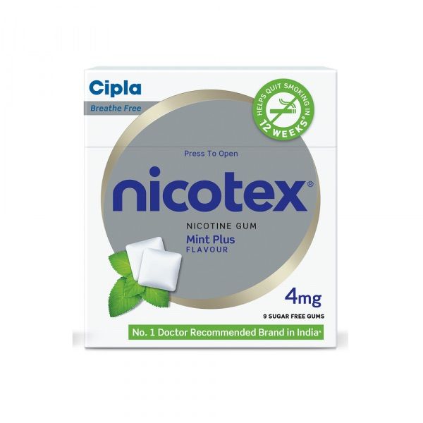 Nicotex 4 mg Tin Box Chewing Gums Mint Plus_CIPLA