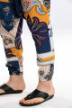 Yfashion Men Cotton Harem Pants Summer Plus Size Ethnic Style Printing Cotton Linen Pants Casual Loose Drop Crotch Trouser. 