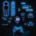 Luminous Game Wall Stickers Glow In The Dark Posters Murals Fluorescent Gaming Decals For Boys Room Bedroom Playroom Home Decor. 