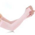 Summer Ice Silk Arm Sleeves Riding Sports Sunscreen Exposed Finger Arm Cuff Sleeve Long Gloves. 