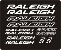 Push Bike Cycle Stickers RALEIGH Mountain Bike Luminous Reflective White Plotter Cutting Stickers 10 Piece Full Set. 