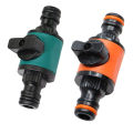 Quick-release Double-Way Water Pipe Joint connector with Shut-off Size 1/2". 