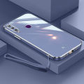AnDyH New Straight Edge Plating Phone case for Huawei Y6P Y8P 2020 Luxury Fashion Plating Silicone Phone Cover with Free lanyard. 