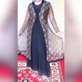 Ladies long overcoat with long frock. 