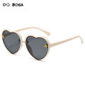 OQ BOGA 5 Colors Unisex Heart Frame Anti UV Kids Sunglasses Children Outdoor Eye Protection Full Rim Sun Glasses. 