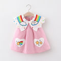 (0-3 Years Old) Baby Girl Dress Summer Cotton Rainbow Cloud Sleeveless Dress For Baby Kids Korean Version Beach Cute Doll Neck Dress For Kids Girls. 