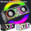V8 Double Sound Transparent Mecha Speakers RGB Light TWS Audio Bluetooth Sports Bass Subwoofer Outdoor Super Wireless Portable Speaker. 