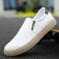 2022 White Sneakers Men Casual Shoes Slip on Canvas Shoes Men Loafers Comfortable Vulcanized Shoes Mens Trainers Plus Size 39-48. 