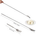 Retro Fork BBQ Telescopic Extendable Dinner Fruit Dessert Long Handle Fork Stainless Steel Cutlery Fork Tableware. 