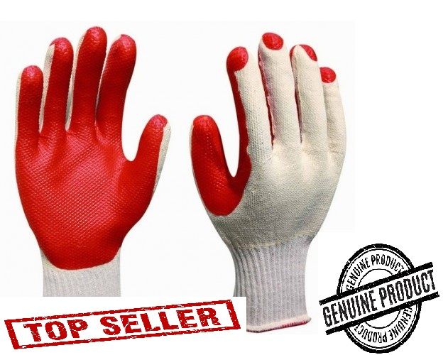 Rubber coated cotton gloves heavy duty garden safety hard use