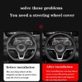 Car carbon fiber real leather 3D printed steering wheel cover suitable for Toyota Camry Altis Vigo Fortuner CHR Vios Yaris Ativ Hilux REVO Avanza sienta. 