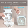 NEW 2 in 1 Air Conditioner Humidifier 3 Speed Air Cooling Fan Humidifies Portable Air Conditioner Fan SMILING SHARK Cooling Fan Mini Evaporative Air Cooler Water Fan with 5 Sprays, 7 Colors LED Personal AC USB Desk Fan for Office,Home Kitchen,Bedroom. 