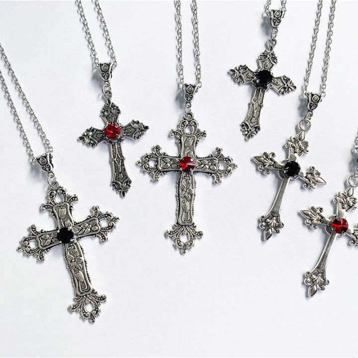 Gothic%20Irregular%20Cross%20Crystal%20Necklace%20Goth%20Large%20Cross%20Pendant%20Necklace%20Vintage%20Sweater%20Necklaces%20for%20Women%20Men%20Jewelry%20-%20Image%203