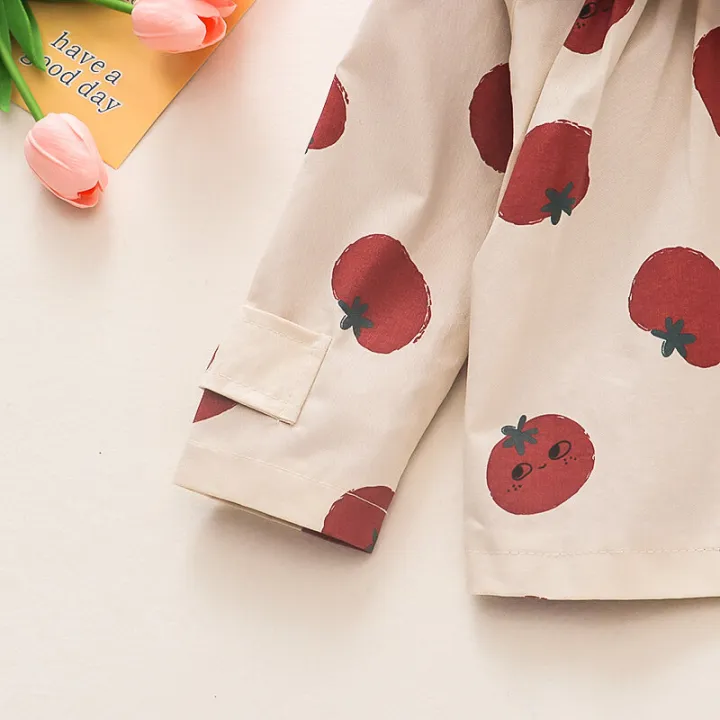 Tomato%20Print%20Infant%20Hooded%20Jacket%20Spring%20And%20Autumn%20New%20Girls'%20Baby%20Long%20Sleeve%20Zipper%20Coat%20Versatile%20Girl%20Children'S%20Clothing%20Suitable%20For%200-3%20Years%20Old%20-%20Image%205