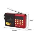 JOC 011UR Rechargeable USB / Micro SD Slot Mini FM Radio. 