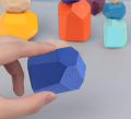 Stone Balance Stack Building Blocks Set - 20 Pcs Polyhedral Plastic Stacking Rocks Educational Creative Preschool Arts Learning Sensory Building Blocks Puzzle Large-Size Toy for Toddler. 