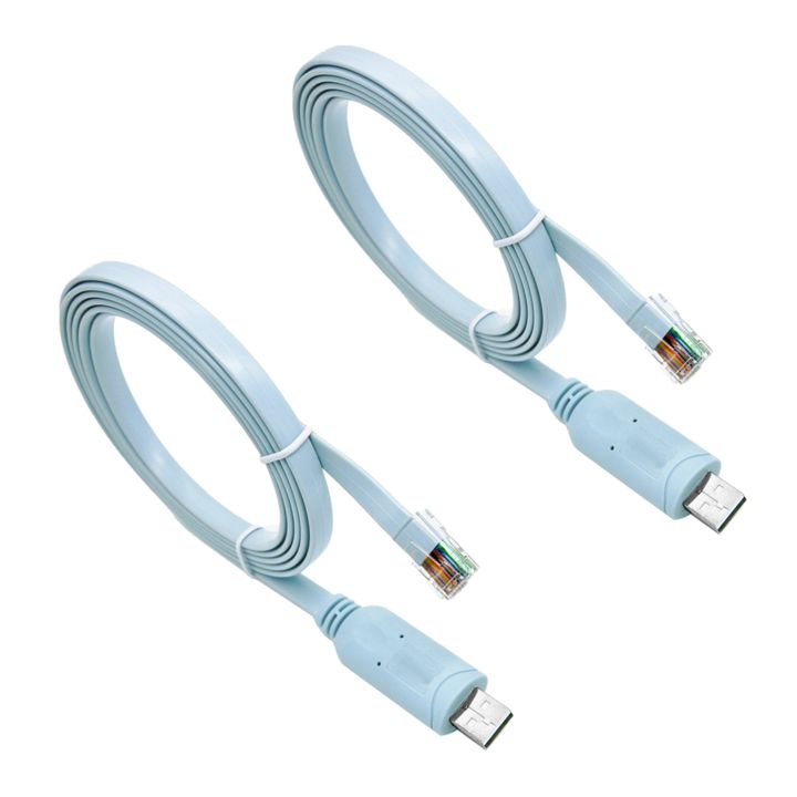 2X USB RJ45 Console Cable 6Ft Windows 8, 7, Vista, , Linux RS232