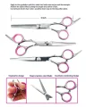 Curved Scissor Set - Perfect for Pet Grooming Used for Dog Cat Durable Stainless Steel Provided with Pouch and Steel Grooming Comb with Clean Cloth. 