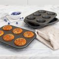 e Nonstick Muffin Pan, Carbon Steel Cupcake Pan, 6 Cup, Easy to Clean and Perfect for Making Muffins or Cupcakes, Standard. 