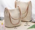 Fashion Women Bucket Bag Straw Bags Woven Shoulder Bag Handbag Crossbody Bag Leisure Style Suitable for Casual Summer. 