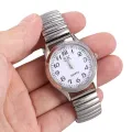 【ThinkWay】Big Numbers Stretchy Steel Men Lady Sports Wrist Watch 1.4. 
