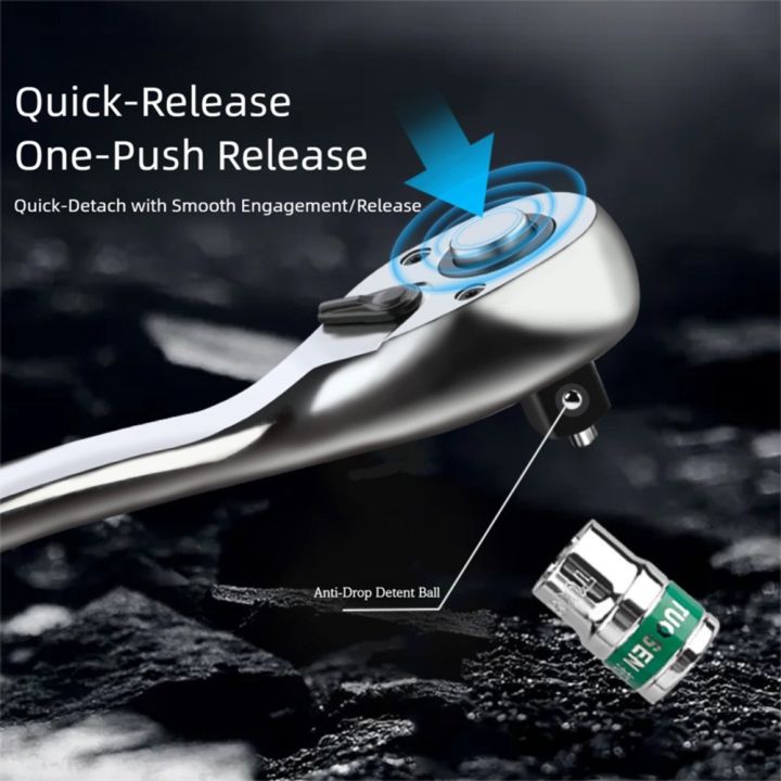 TUOSEN Quick Release 72-Tooth Ratchet Wrench-Multi-Function Hand Tool ...