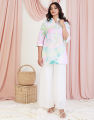 Spring & Summer Chinese Collar kurtha with ¾ Sleeves. 