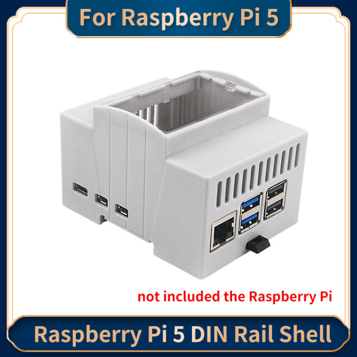 Raspberry Pi 5 ABS Case DIN Optional Cooling Fan Aluminum Heatsink for ...