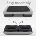 Mansa TUFF Fitness Adjustable Aerobic Stepper Workout Step with 4 Risers Fitness & Exercise Platform Trainer, Gym Home Used Aerobic Exercise Gymnastics Fitness Board with non-slip top and bottom to protect your floor.. 