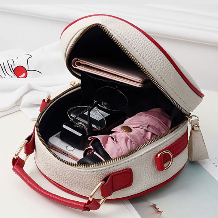Small Bag Women's All-Match New Fashion Portable Shoulder Bag Lychee Pattern Cherry Children's Bags Shoulder Messenger Bag Student