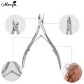 Monja 3Pcs Nail Art Silver Stainless Steel Dirt Cleaning Cuticle Pusher Dead Skin Remove Clipper Trimmer Scissor Manicure Tool. 