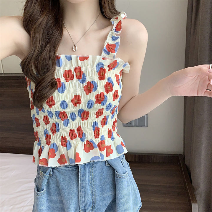 bellylady%20Women%20Cotton%20Ruffled%20Tank%20Top%20Summer%20Sweet%20Floral%20Printing%20Slim%20Fit%20Vest%20Trendy%20Casual%20Backless%20Sleeveless%20Tops%20-%20Image%209