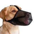 Soft Dog Mesh Covered Muzzles Prevent Biting Chewing and Licking Adjustable Straps No Biting Barking Chewing Licking. 