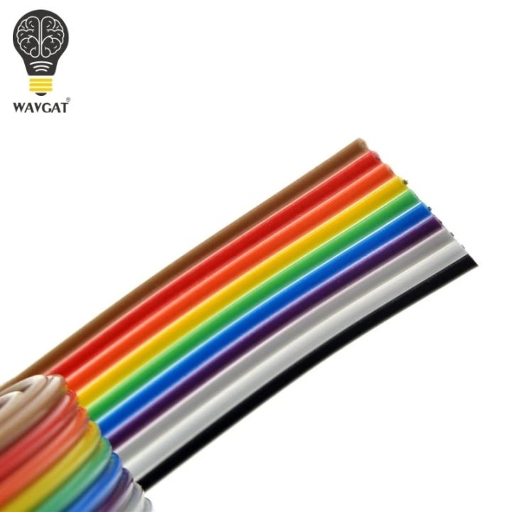 1 meter 1.27mm Spacing Pitch10 WAY 10P Flat Color Rainbow Ribbon Cable ...