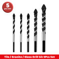 Tile Drill Bit For Ceramic Concrete Brick Wall Glass Mirrors Plastic 5Pcs/set 6-12mm Multi-Material Tungsten Carbide Tip Drill Bit. 