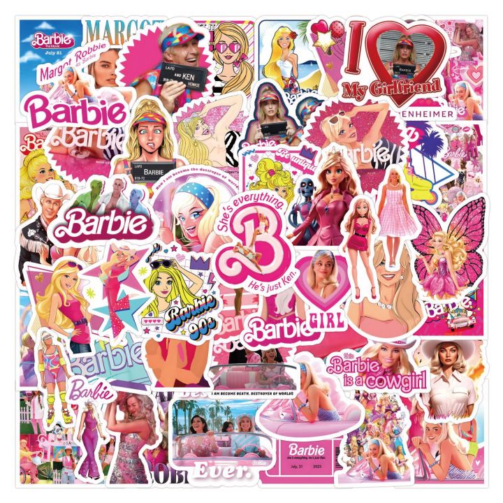 Barbi Sticker 50/60Pcs/Set Barbie Princess Stickers Decorate Laptop Luggage Handbags ...