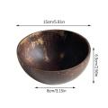 12-15cm Handmade Woode Natural Coconut Bowl And Spoon Set Fruit Salad Rice Bowl Creative Coconut Shell Bowl Kitchen Tableware. 